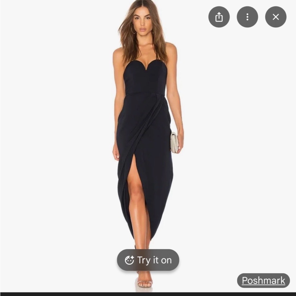 Shona Joy u wire Bustier Dress navy 8